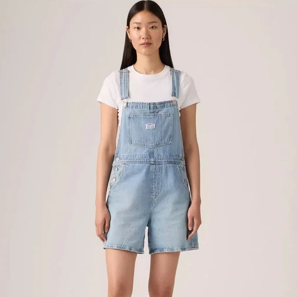 Levi's Classic Blue Denim Overalls shortalls EC!! - Picture 7 of 9